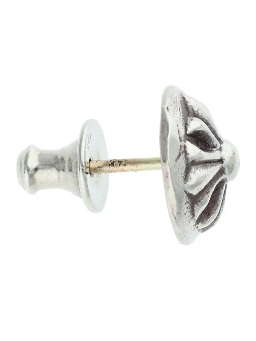 Chrome Hearts Stud Crsbll Cross Ball Silver Single Earring